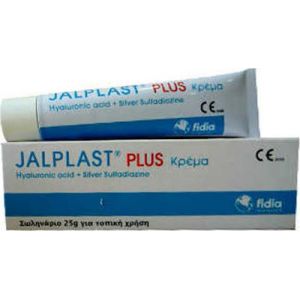 Jalplast Plus Κρεμα Hyaluronic Acid + Silver Sulfadiazine Κρέμα Χρήσιμη Για Την Αντιμετώπιση Δερματικών Βλαβών ιδιαίτερα εκείνων με υψηλό κίνδυνο μόλυνσης